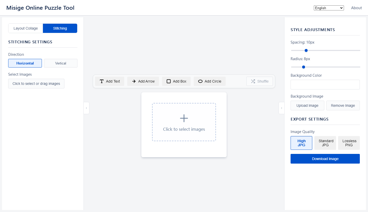 Long image stitching mode with support for creative annotations